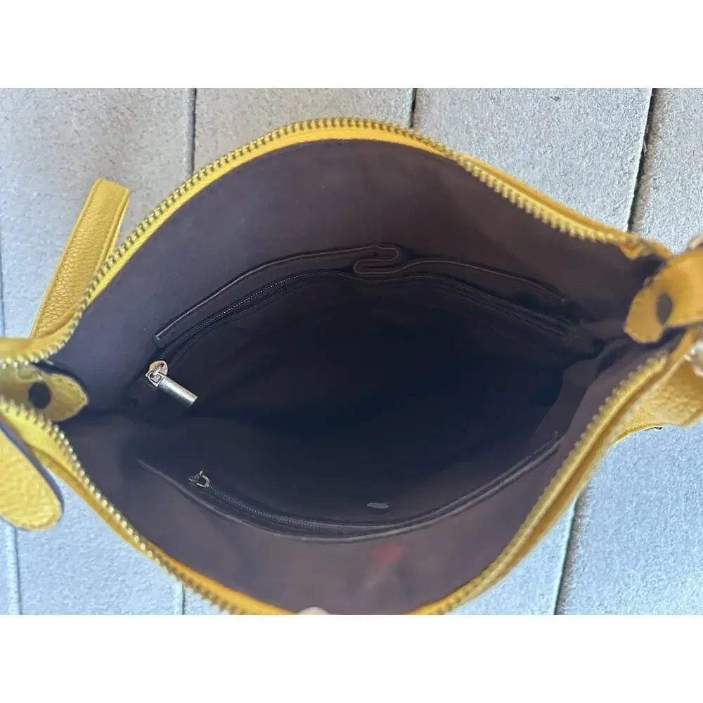 Salvatore Ferragamo Yellow Blue Color block Leather Women's Crossbody